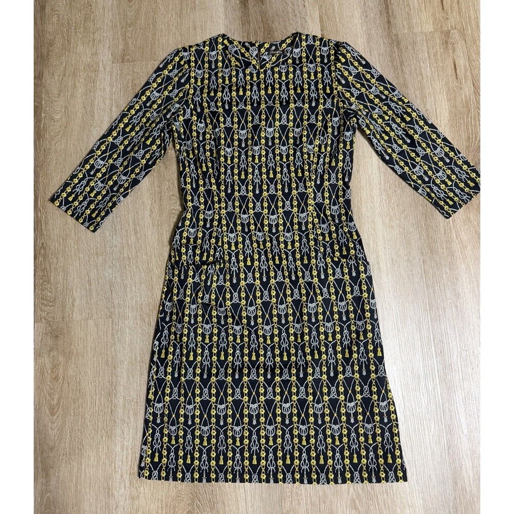 J.McLaughlin Catalyst Catalina Knot And Chain Dress Pockets Women’s Size XS 3/4